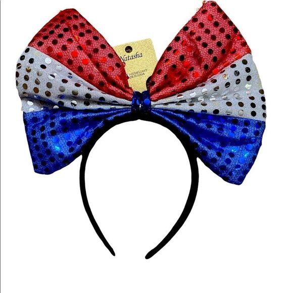 New Fourth of July Oversized Bow Headband - Picture 1 of 4